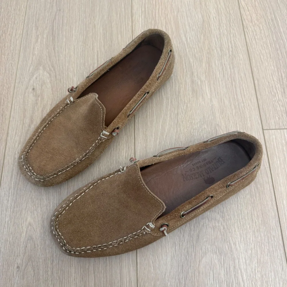 Buffalo Jackson Brown Suede Driving Loafers Mens 9 M Moc Toe Slip‎ On Shoes